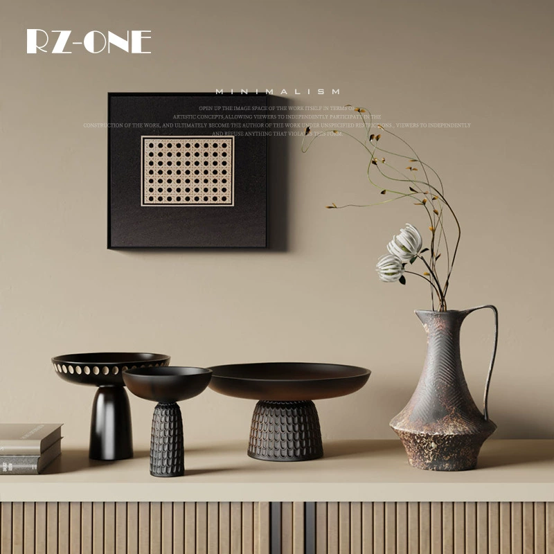 Керамическая фруктовница-поднос в стиле ваби-саби от Craftsman Thirteen, высокий поднос, французский винтаж, декор для прихожей отеля/гостевого дома