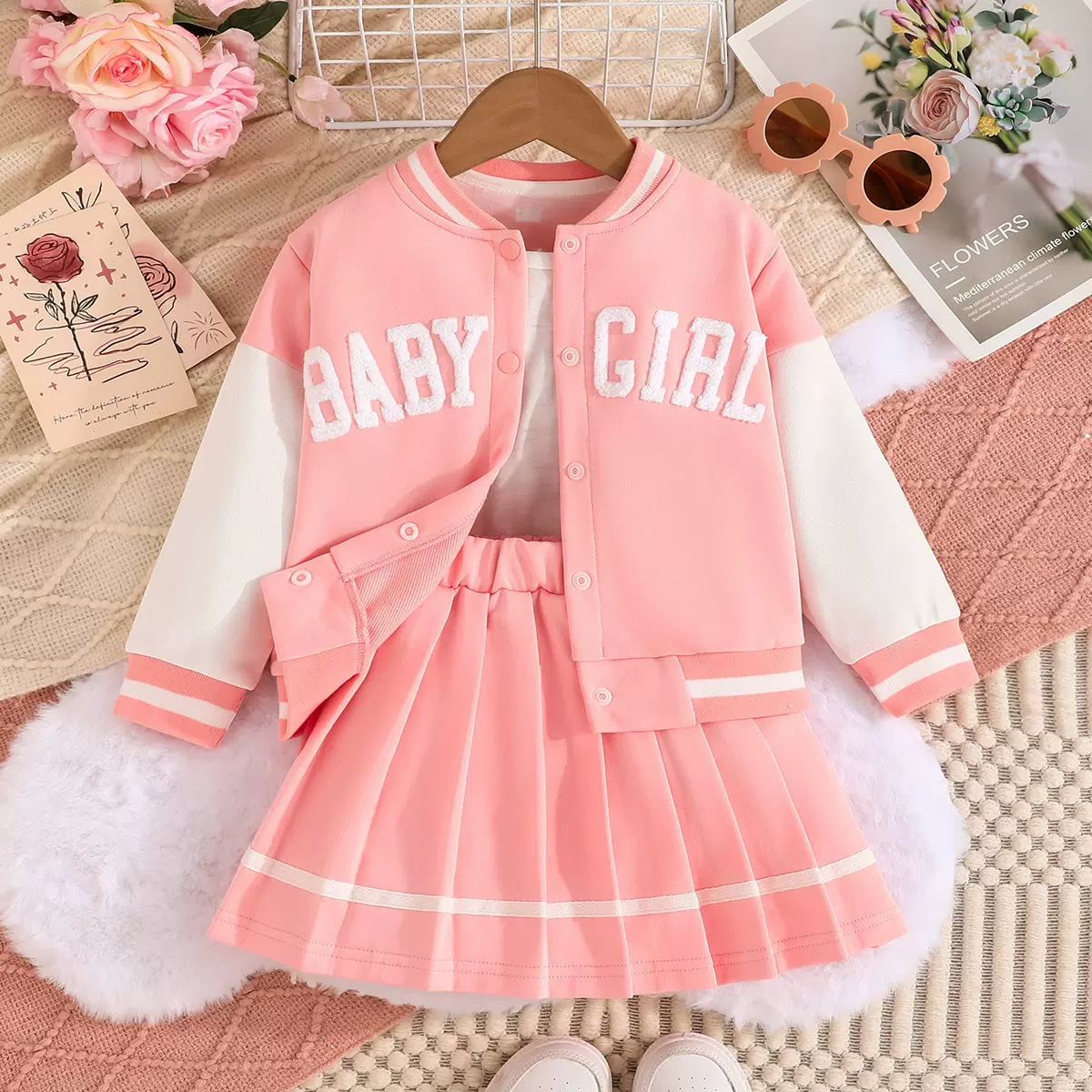 2025年新品欧美学院风女童套装