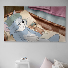 猫和老鼠汤姆挂布ins背景布动漫卡通挂布房间直播间装饰布墙布