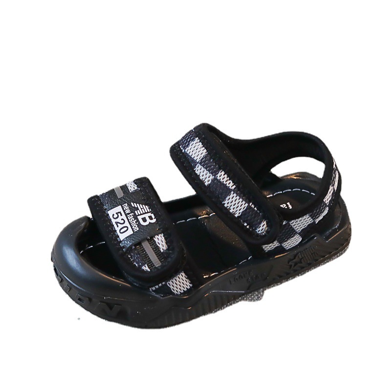 Sandalias para niños con envío directo, verano 2025, zapatos de playa para niños con suela blanda, zapatos cerrados para bebés, anti-patadas, ligeros