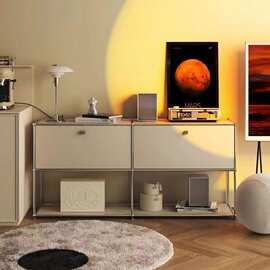 USM中古不锈钢电视柜储物简约现代模块组合一体餐边柜客厅ins斗柜