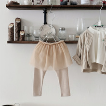 ins韩版女童tutu裙裤 时髦百搭宝宝纱裙春秋女童打底裤棉质长裤