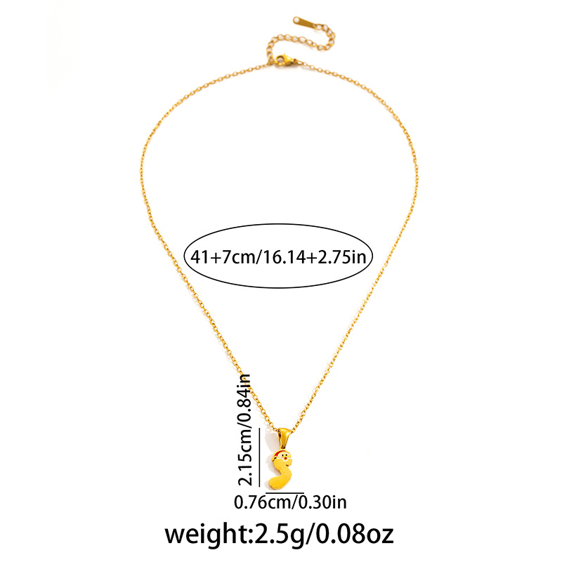 7g Weight 0.03µm Gold Plating Thickness Electroplated Gold Plating Process Golden Plated Plating Material 201 Stainless Steel Pendant Material Pendant Necklace Classification 201 Stainless Steel Chain Material cable chain Chain Type 1 Piece Quantity Holiday, Daily Occasion 201 Stainless Steel Material Santa Claus, Number Pattern Women's Gender Cute Style Plating Craft Fashionable Stainless Steel Christmas Necklace For Women 26 Small Letter Pendants Versatile Minimalist Choker Trendy Accessory 47