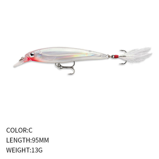 Laser Mino 95mm/13G floating Luya bait inside laser steel ball tie hair three hooks bait 9217