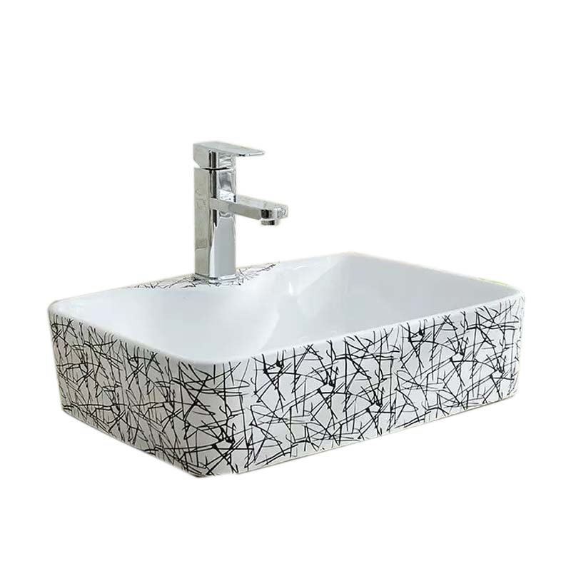 Mesa redonda cuenca balcón cuadrado lavabo de cerámica lavabo de color lavabo de oro Cuenca del arte