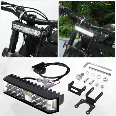 Double-Lens Super Bright Flashing Fog | Motorcycle headlights, headlights - one-line-three-sided-light-spotlight-with-switch