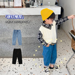 Tongchenchen's mother's children's clothing, autumn clothes, dad pants, boys' jeans, fashionable and versatile, casual long pants for boys, trendy
