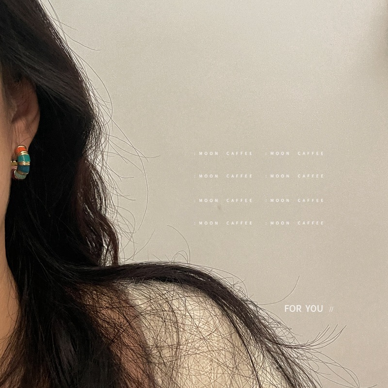 Fashion Geometric Copper Enamel Earrings 1 Pair