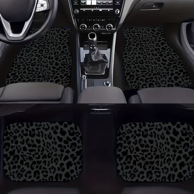 skull Amazon TEMU foot mat, Avtomobil döşəmə paspasları - leopard-print-33-44cm-two-pieces