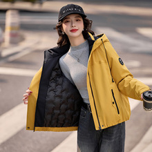 时尚连帽棉服女2025秋冬新款宽松显瘦小个子休闲棉衣外套 HF8971