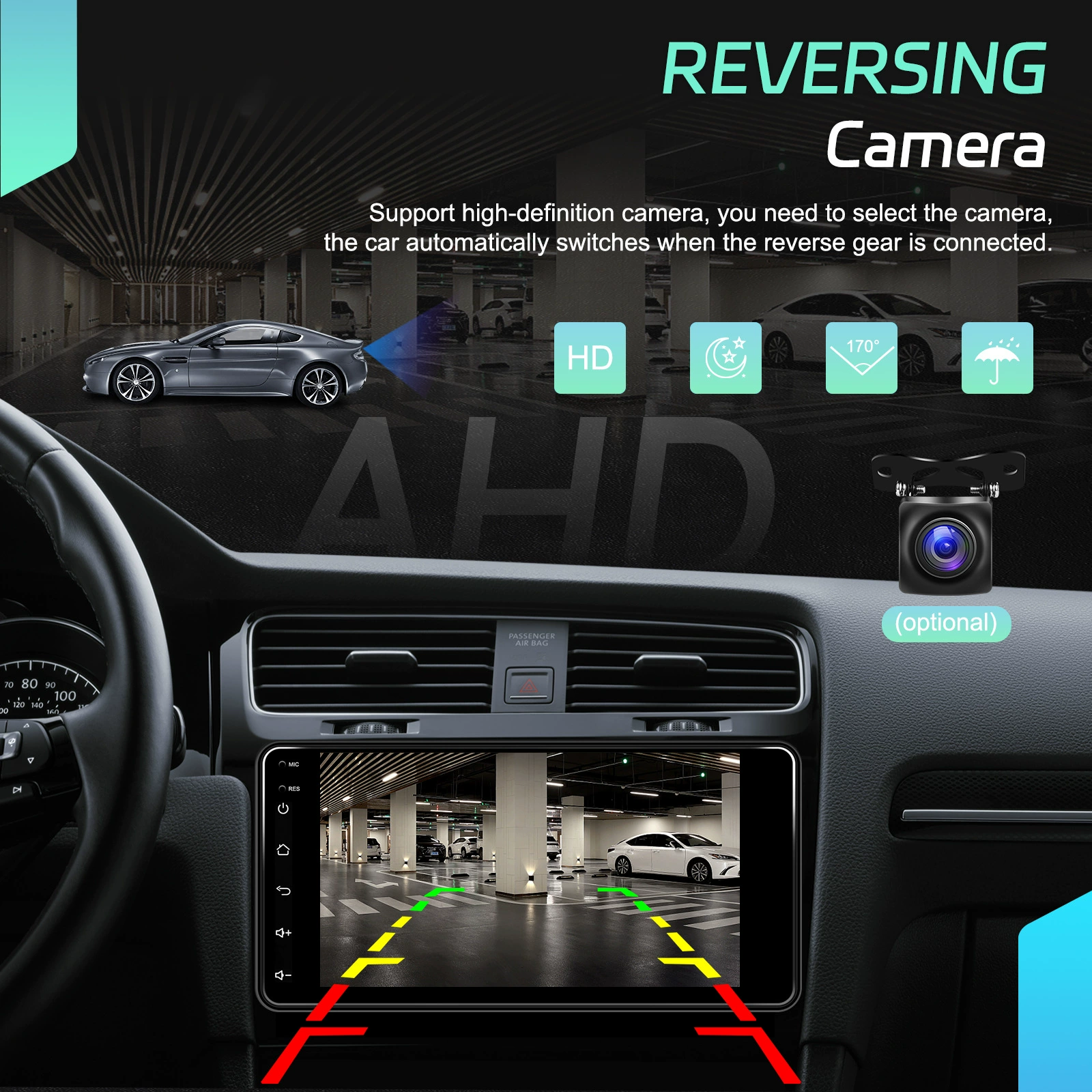 Подходит для 7-дюймового горизонтального экрана Android 13.0 Corolla мультимедийный плеер (4+64) Carplay камера заднего хода