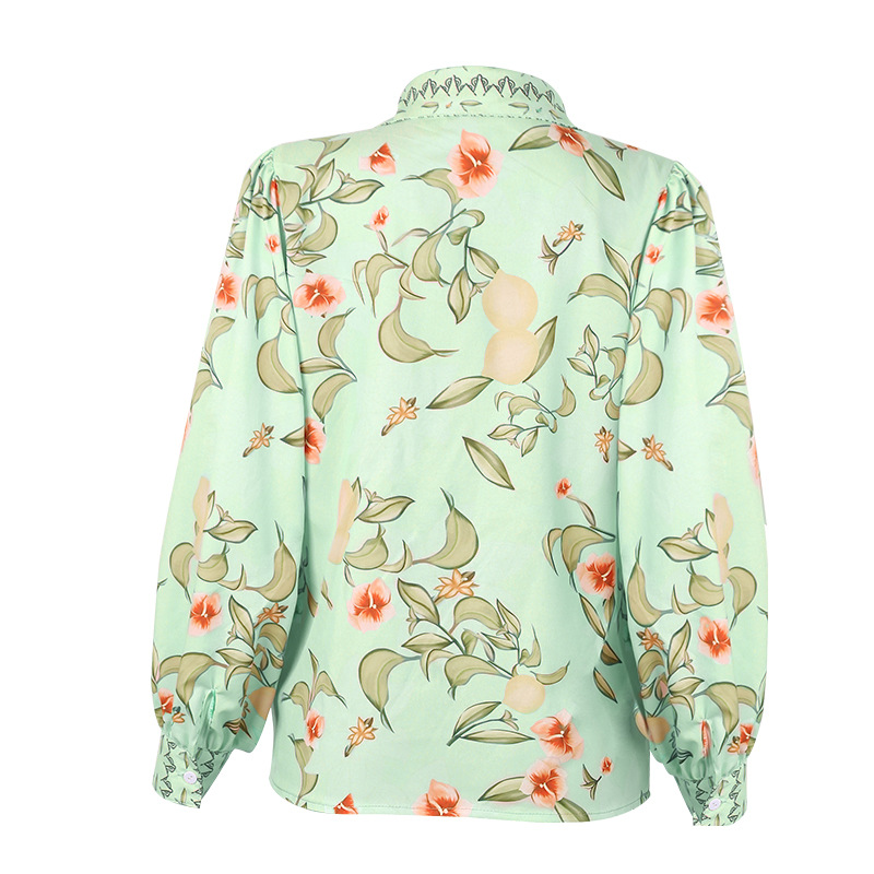 spring and summer new single-breasted casual all-match floral shirt NSZH27027