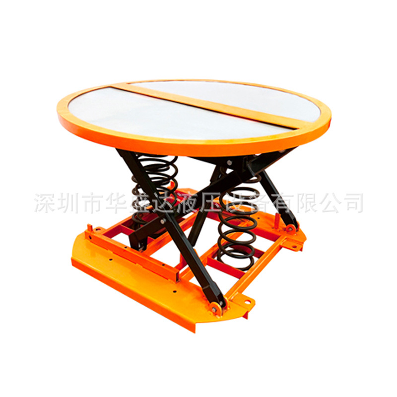 2吨固定弹簧平台平衡旋转升降台 圆形自动弹簧平台