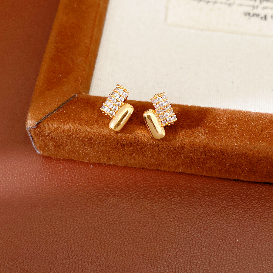 Agujas de plata de diamante oval perla