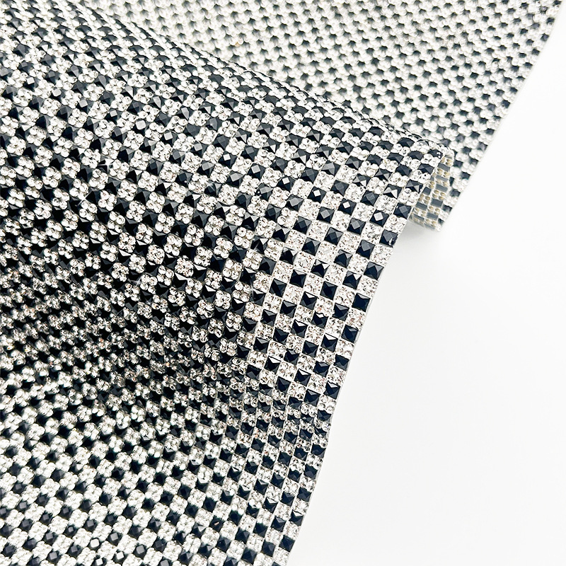 Parche de diamantes de imitación de vidrio de color brillante intermitente, adhesivo de malla de fondo, pegatina de diamantes en caliente, pegatina de diamantes decorativa de bricolaje, accesorios de ropa, pegatina de diamantes