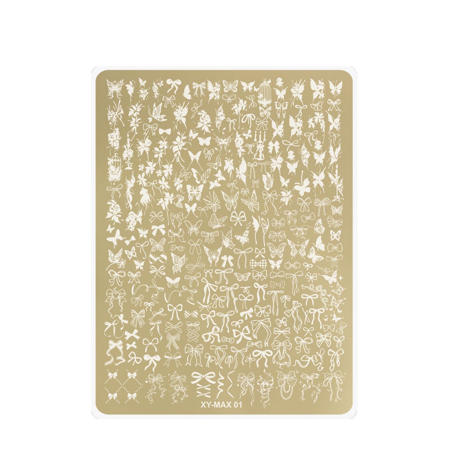 Plantilla de impresión de acero de manicuras super grande estilo nacional mariposa flor de encaje transferencia de dibujo de uñas herramienta de sello de silicona