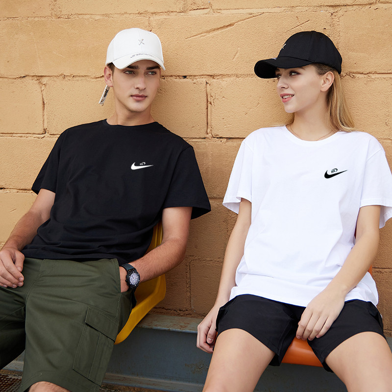 Men's 2024 Summer Short-Sleeved Couple's T-Shirts for Men and Women, Fashionable Men's Round Neck T-Shirts, Tops, Wholesale Dropshipping