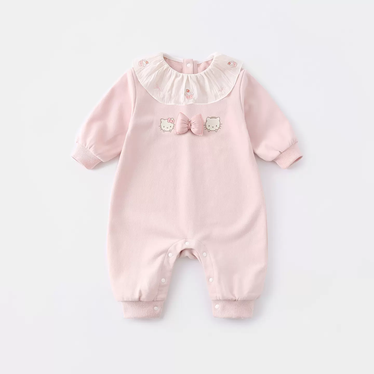 婴儿衣服秋装新生女宝宝连体衣超萌可爱粉色婴童外出服哈衣春秋季