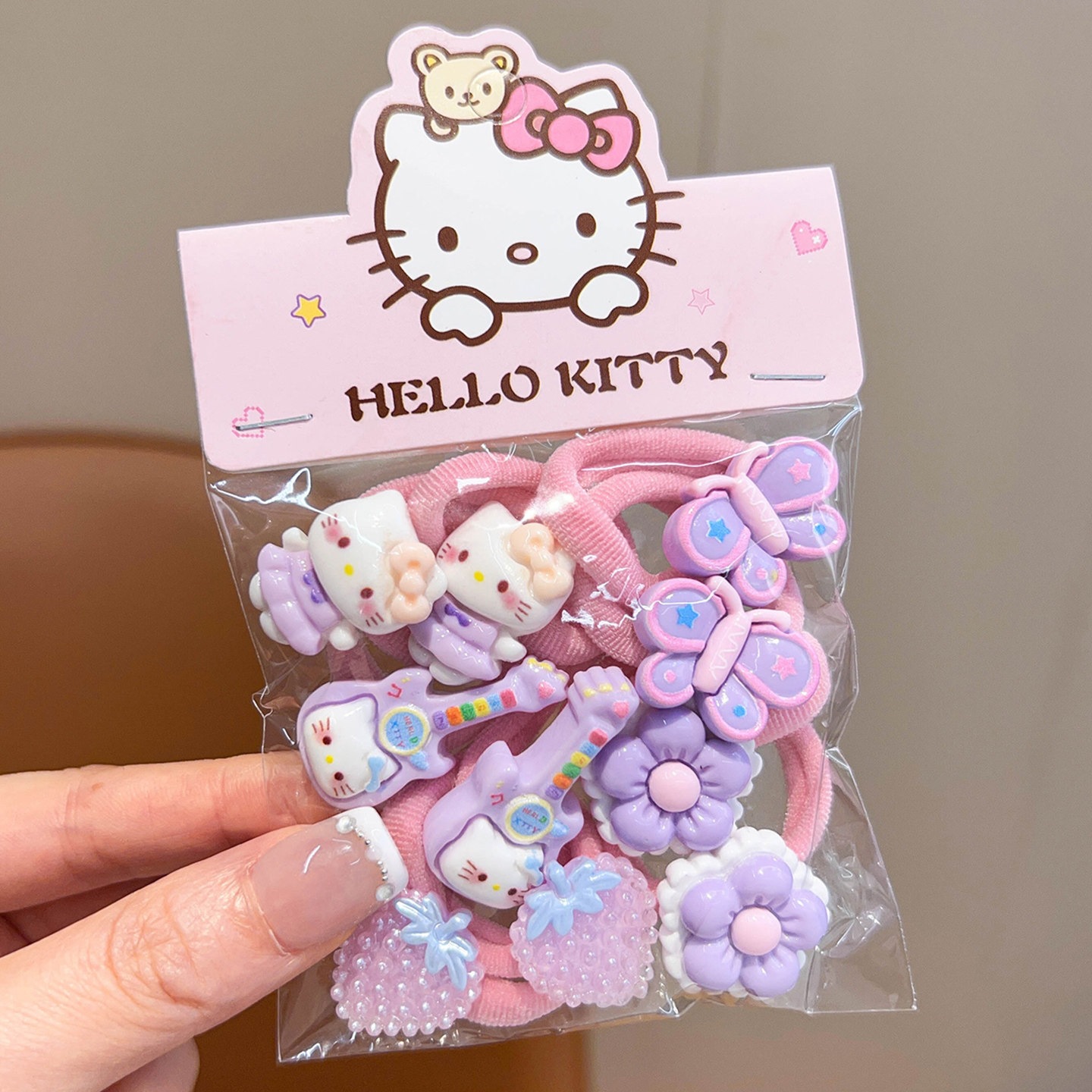 Anillo de pelo de pulgar de dibujos animados para niños, cabello para bebés, cabello para bebés, banda de pelo de alta elasticidad coreana
