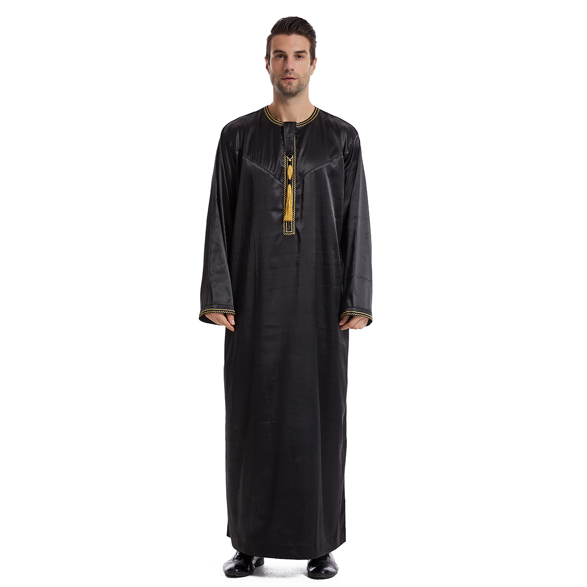 Pánské oblečení, pánská abája z Blízkého východu, jednoduchý muslimský kaftan_voghion.com