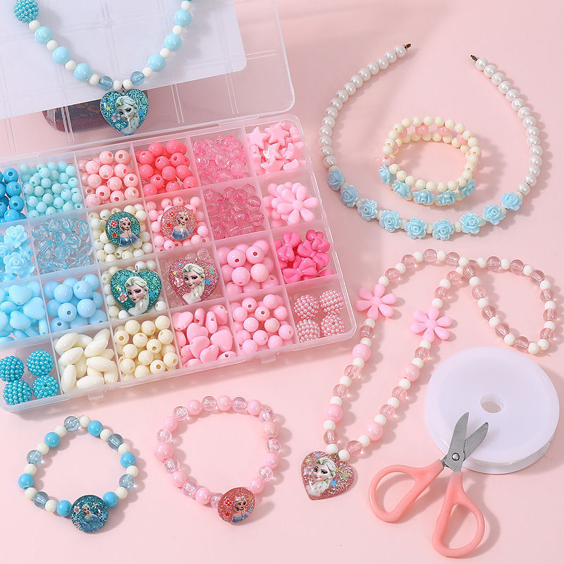 children diy Beading Bracelet Necklace bead manual make Material package girl Puzzle Toys gift box-packed