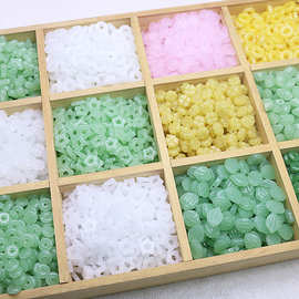 新中式琉璃直孔珠 水晶玻璃仿玉料散珠挂件diy手工自制手链配件