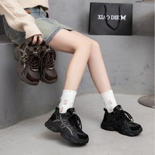 金丝兔增高秋冬老爹厚底鞋女2025新款百搭舒适运动鞋休闲鞋旅游鞋