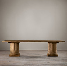 法式復古實木家具橡木方形餐桌辦公桌美式鄉村風情實木8人餐桌