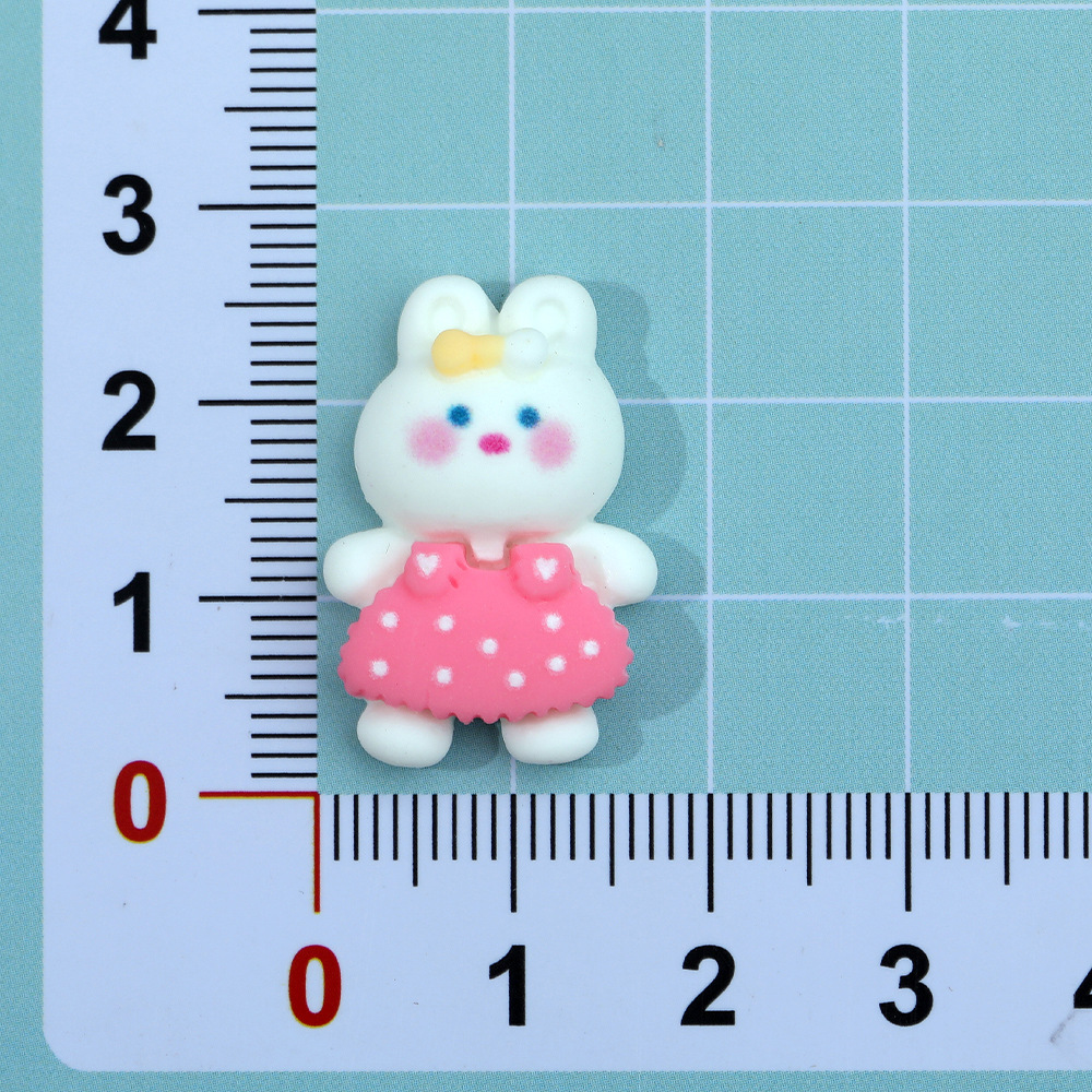 Cartoon animal conejito DIY resina accesorios pegamento crema teléfono móvil Shell agujero zapatos hebilla accesorios para el cabello parche material al por mayor