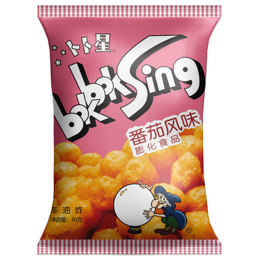 Bubu Xing Puffed Food Non-fried Potato Chips & French Fries 50g Crispy Balls 8090s Childhood Snacks Wholesale Whole Box