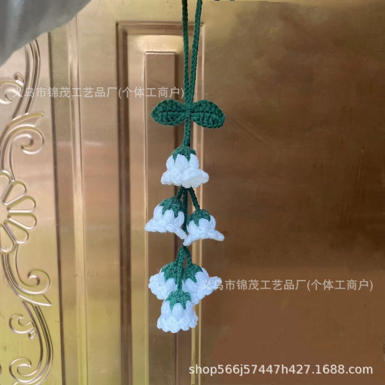 Ornament Car Interior: Yà mǎ Car hanging - new-white-bell-flower-6-pieces