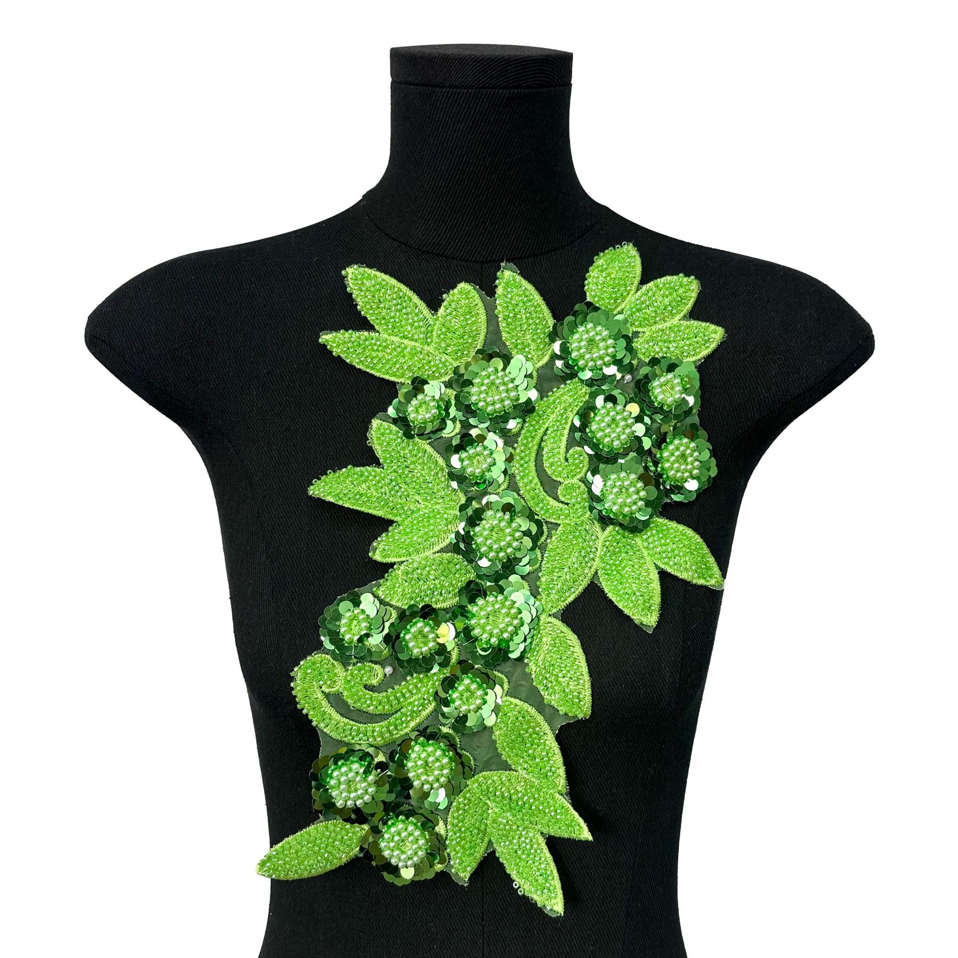 Nuevo transfronterizo de la industria pesada clavos cuentas cuentas sequillas flor tridimensional encaje vestido de boda vestido vestido de rendimiento vestido pegatinas de flores