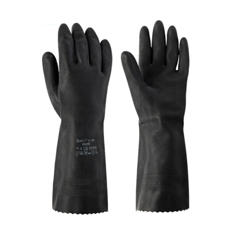 安思尔Ansell87-950橡胶防化学实验室防酸碱家用防护劳保工作手套