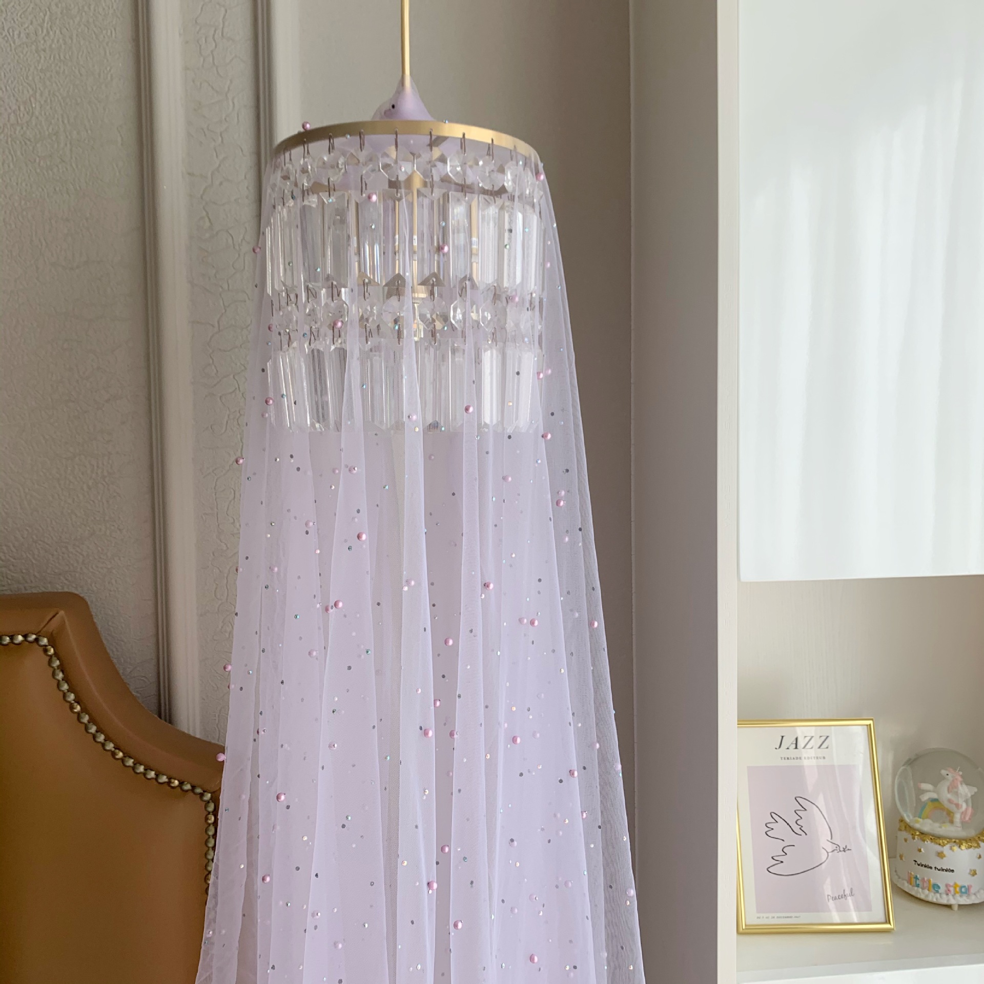 Procesamiento de malla de diamantes de imitación tela de cuentas de diamantes de imitación perla tridimensional malla Hanfu Lolita tela de Mantel