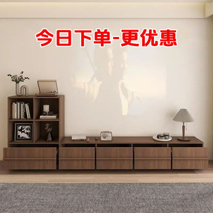 Solid Wood Mid-Century Style Tv Cabinet Living Room Home Side Cabinet Drawer Storage Floor-Standing Storage Cabinet Retro Furniture Floor-Standing