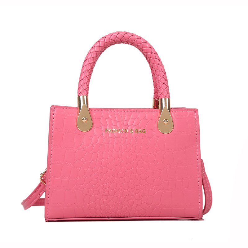 Bolsa de moda con textura para mujer 2024 estilo coreano estilo occidental nuevo color caramelo patrón de piedra bolso tejido bolsa de mensajero