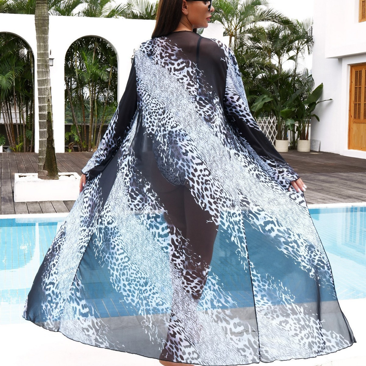 Women's High Elasticity Swimsuit Style Two Piece Set Long Sleeved Sun Protection Cover Up Bikini_voghion.com