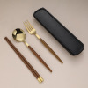 Handheld tableware stainless steel, set, chopsticks, new collection, 3 piece set