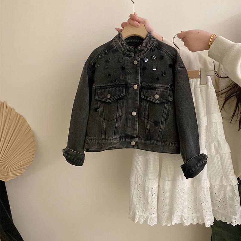 Autumn denim elegant jacket