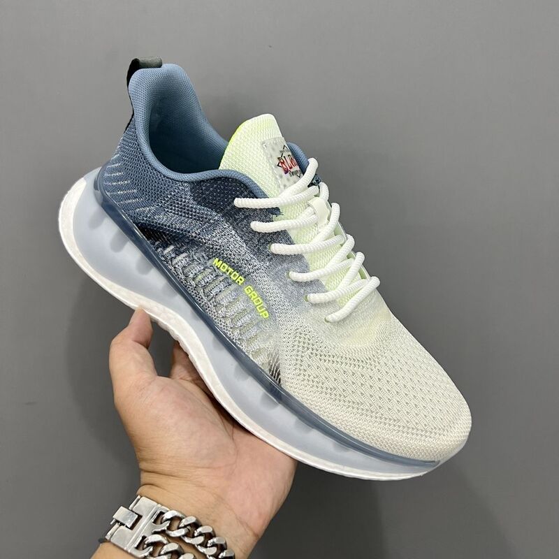 Spring and Summer Men's Shoes New Popcorn Fly Woven Mesh Breathable Sports Shoes Korean Style Trendy Versatile Casual Shoes