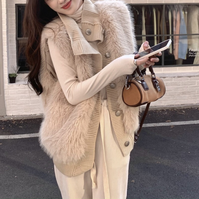 Sweater Vest for Women 2025 New Autumn and Winter Outer Wear Elegant Cardigan Vest Jacket Soft Waxy Mink Velvet Vest Sweater Vest for Women 2025 New Autumn and Winter Outer Wear Elegant Cardigan Vest Jacket Soft Waxy Mink Velvet Vest