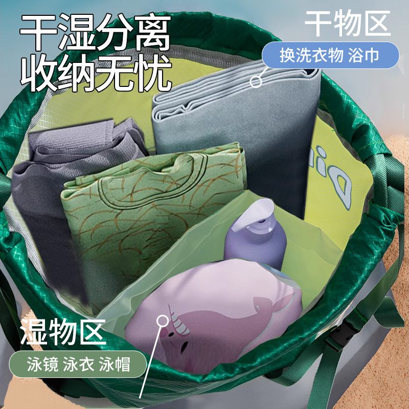 Nuevo paquete de separación húmeda y seca para niños, mochila impermeable para niños y niñas, bolsas de baño, bolsas de almacenamiento para trajes de baño, bolsas de viaje deportivas