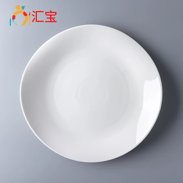 Ceramic white dinner plate 9.5-13.5 inch round liner border foreign trade breakfast round ceramic plate production area