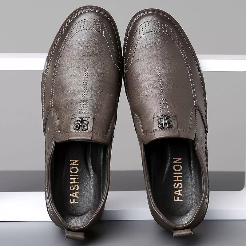 Дышащая обувь для кожаных туфель для отдыха, нескользящая обувь, натуральная кожа, осень, мягкая подошва