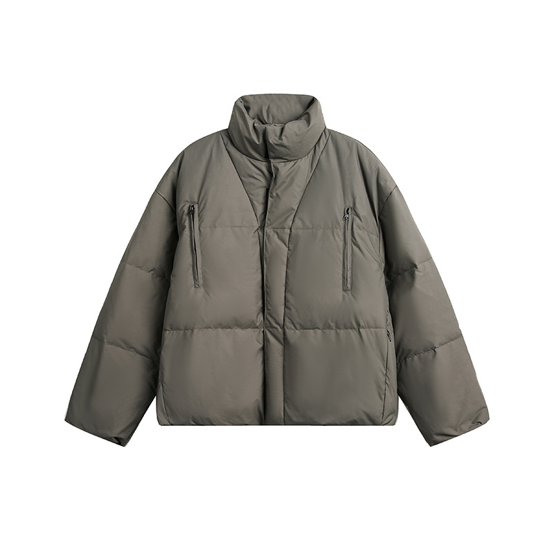 Winter Japanese solid color retro keep warm down jacket with down