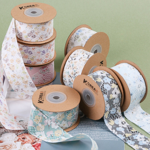 Chinese Valentine's Day small floral lace ribbon ribbon flower packaging cake baking gift box floral flower shop ribbon