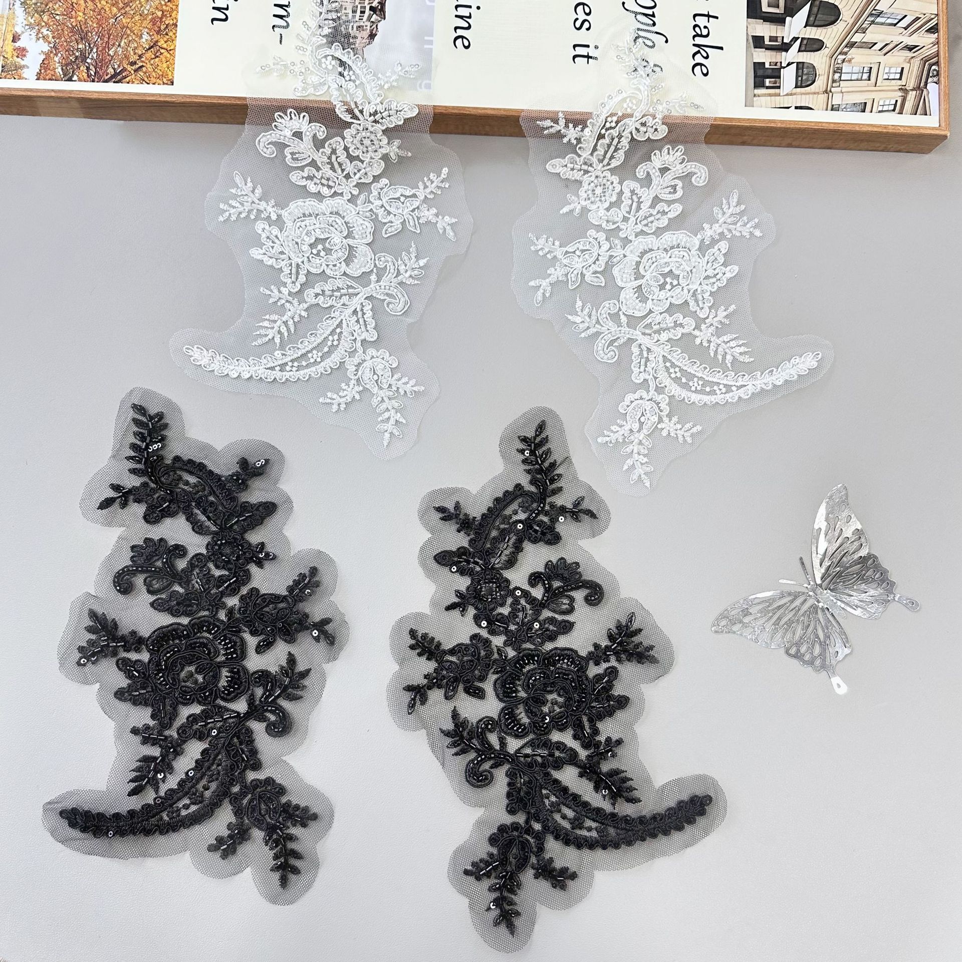 复古风蕾丝布贴衣物 DIY 创意配件春夏连衣裙衬衫箱包装饰材料