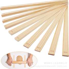 木质陶器擀面杖套装带厚度测量陶器教学工具陶器工具粘土工具泥板
