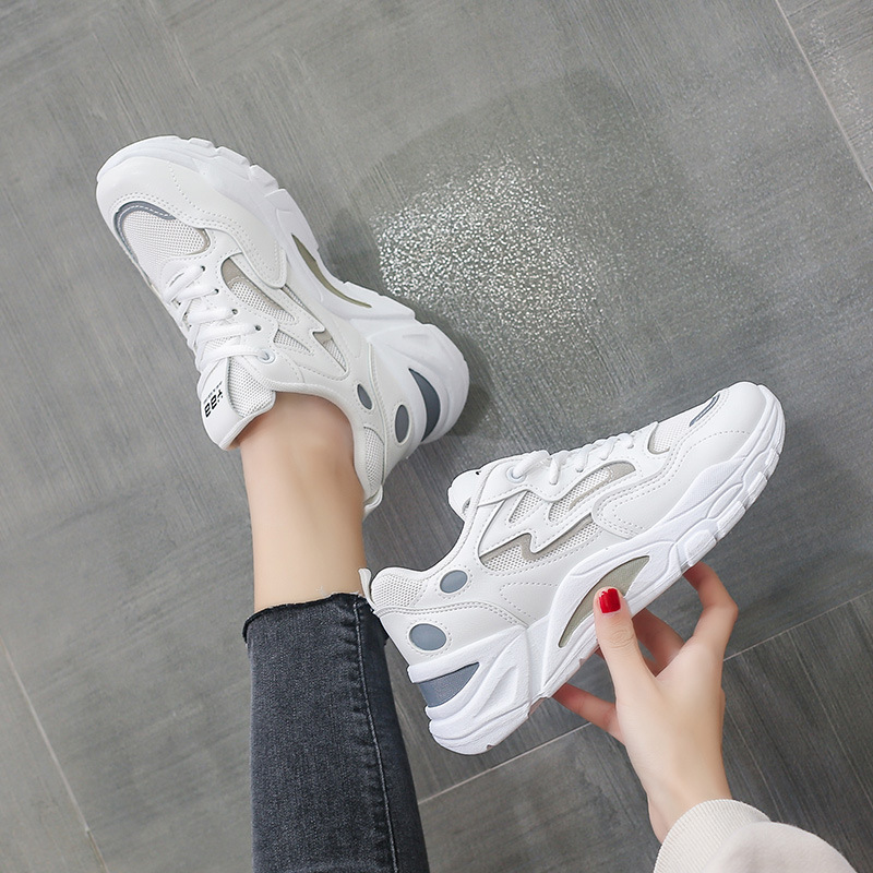 Trendy Dad Shoes for Women 2026 Autumn New Versatile Internet Celebrity White Mesh Breathable Casual Sneakers 811-1