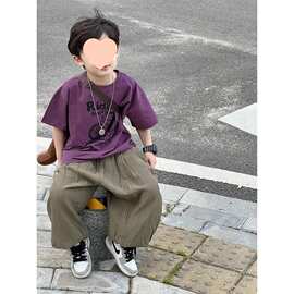 男童2026夏季新款儿童山系印花短袖防蚊裤宽松空调裤透气灯笼裤潮